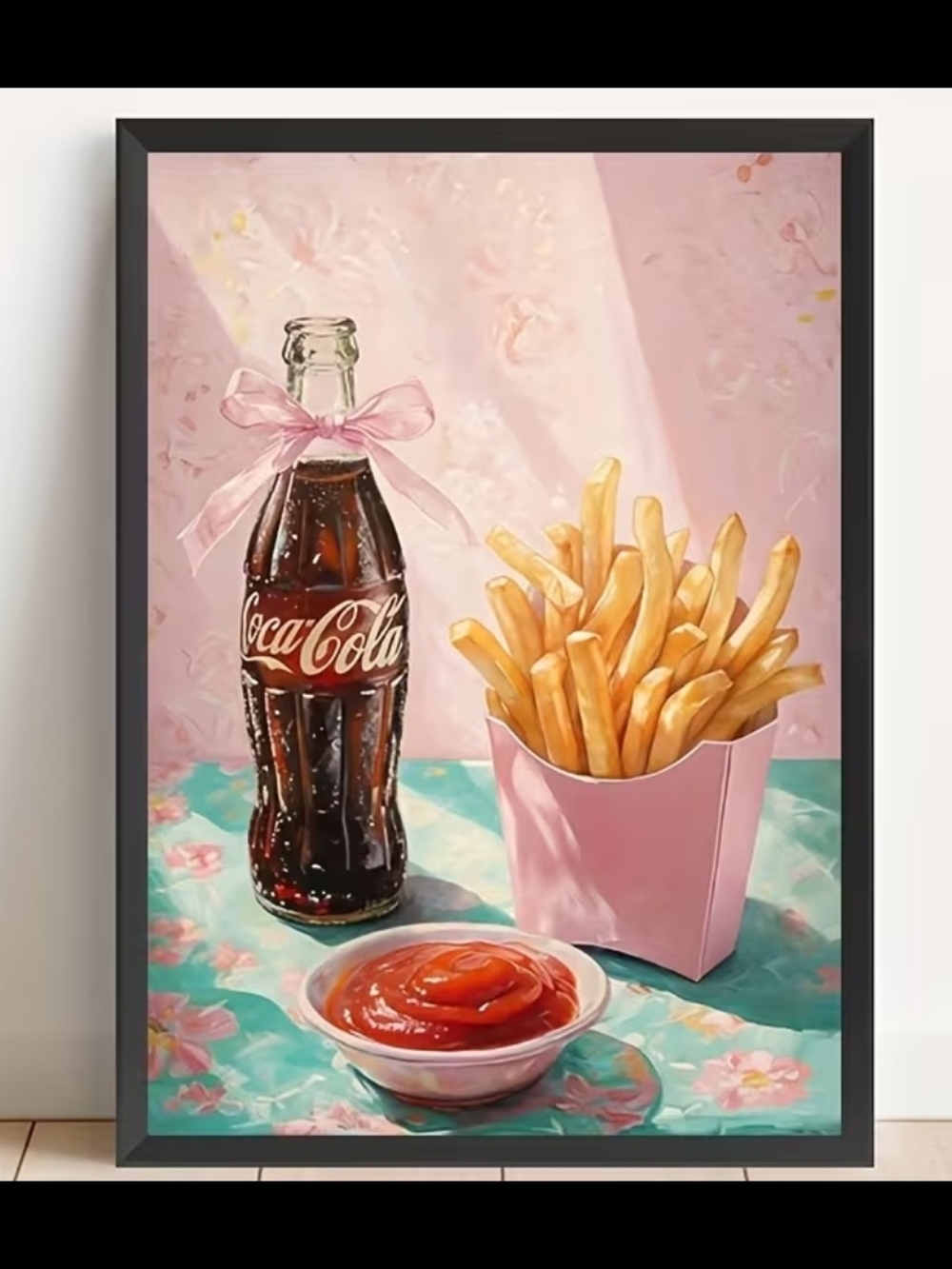 Soda Bottle & Pink Fries Pop Art